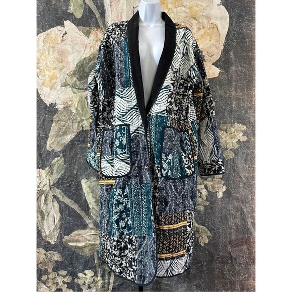 Free People x Brenda Knight Marigold Duster Quilted Jacket Size L - Picture 4 of 8